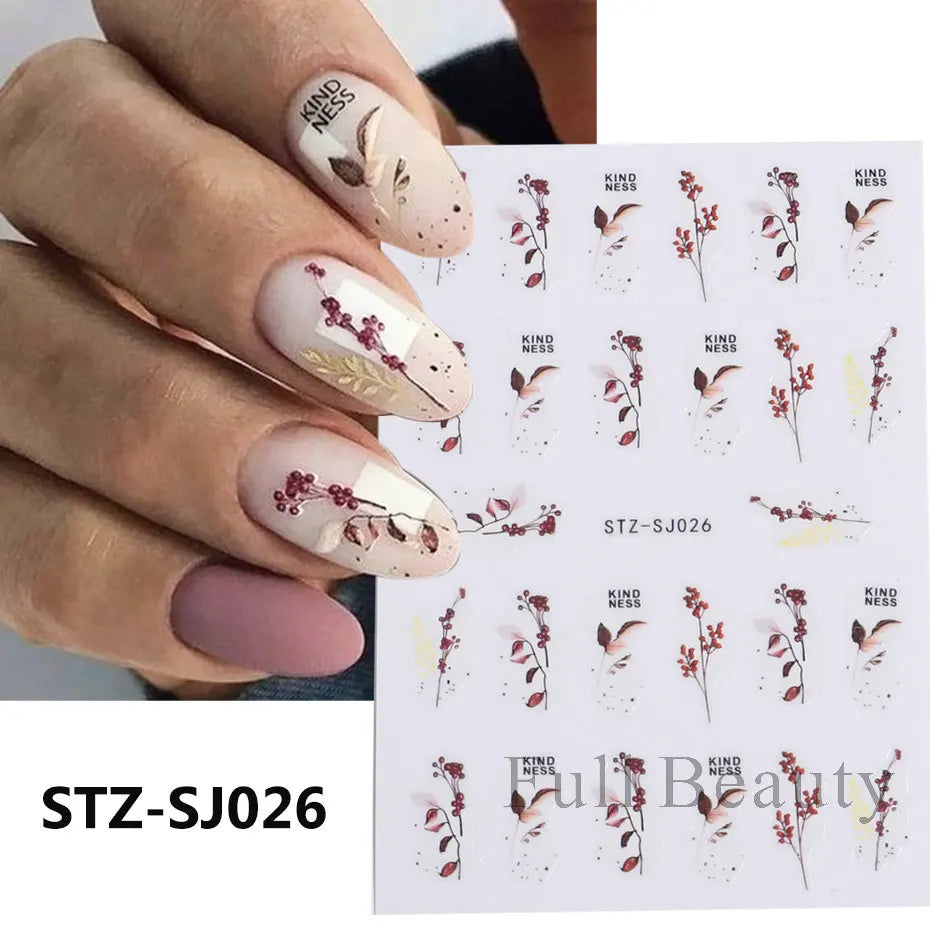 Craft Nails Stickers Botanical Art