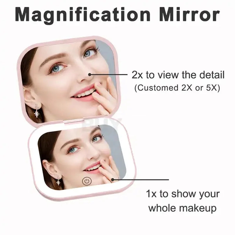 GlamFold LED Pocket Mirror – Your Stylish Beauty Companion