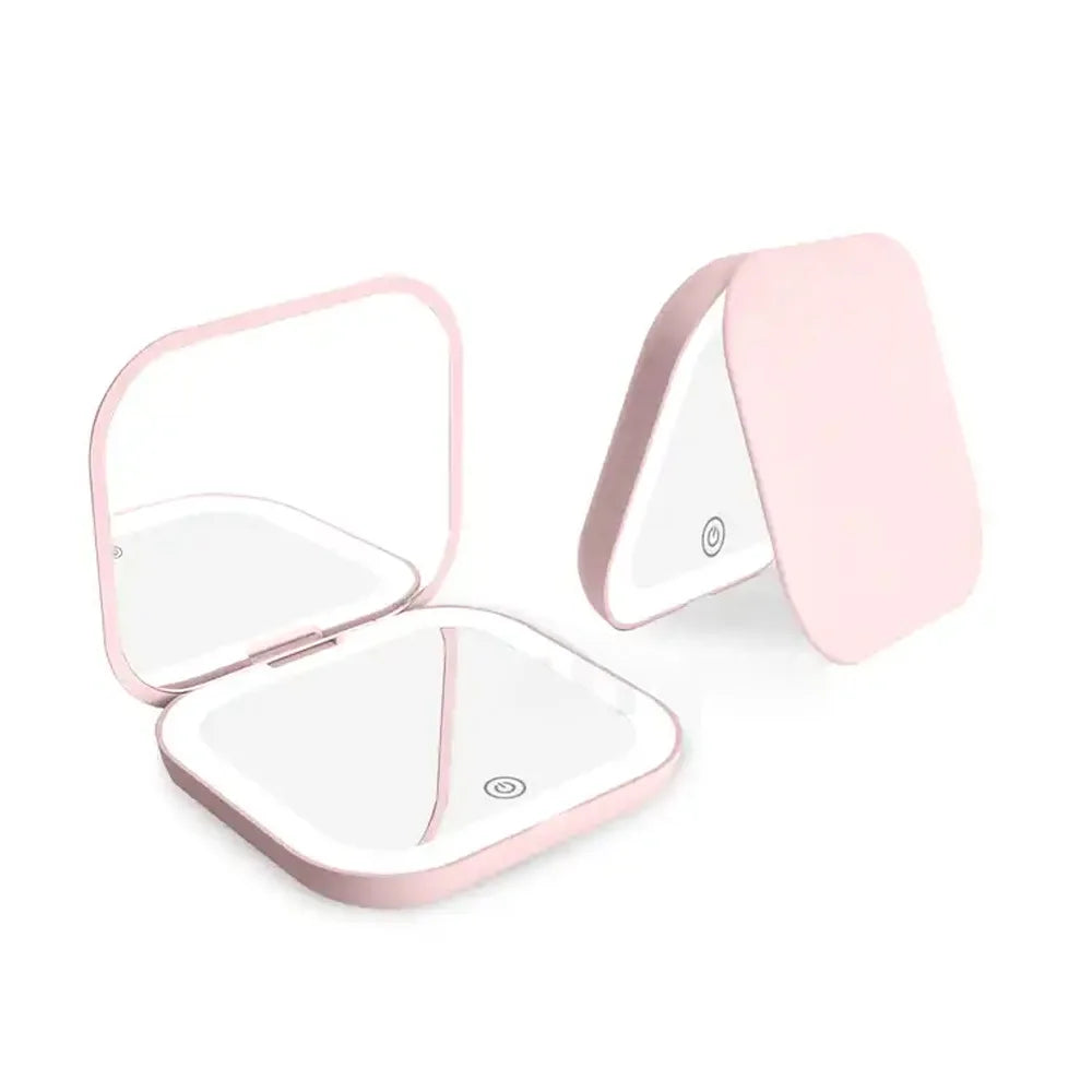 GlamFold LED Pocket Mirror – Your Stylish Beauty Companion