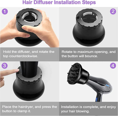 CurlCraft Rotating Hair Diffuser - Effortless Curls, Defined Beauty