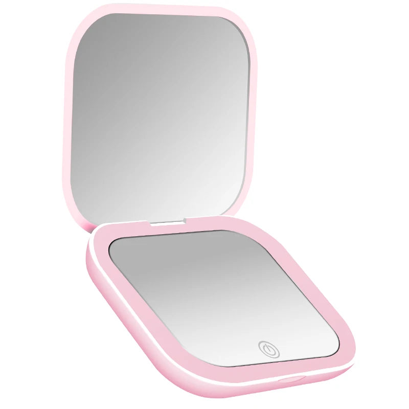 GlamFold LED Pocket Mirror – Your Stylish Beauty Companion