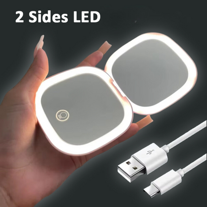 GlamFold LED Pocket Mirror – Your Stylish Beauty Companion